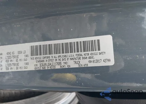 2020 Ram Promaster 3500 Cargo Van High Roof 159 Wb Ext from USA, damaged, VIN 3C6URVJG4LE117695